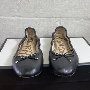 Sam Edelman Felicia Black Leather Ballet Flats Slip On Shoes Women's 9 US/39 EU